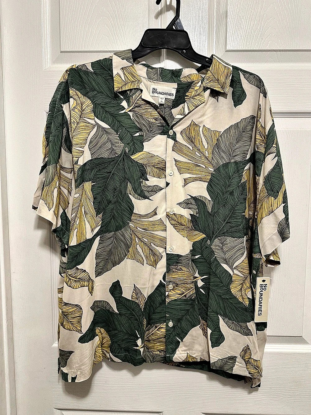 No Boundaries Men's Tropical Leaf Button-Up Shirt 3XL NWT